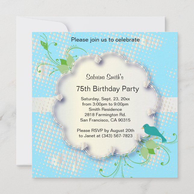 Invitación 75.ª fiesta de cumpleaños | DIY Textos (Reverso)