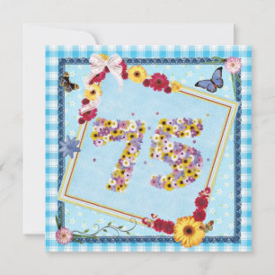 Invitación 75.ª fiesta de cumpleaños Flores de invitación, ma