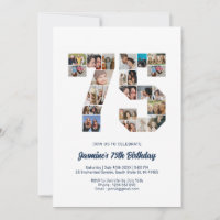 75.º Collage de fotos de cumpleaños 75 Personaliza