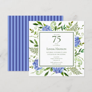 Invitación 75.º cumpleaños Hidráneas Azules