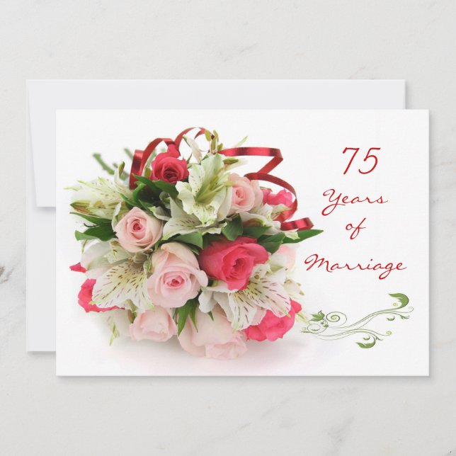 Invitación 75° Aniversario Boda. Rosas y mentiras (Anverso)