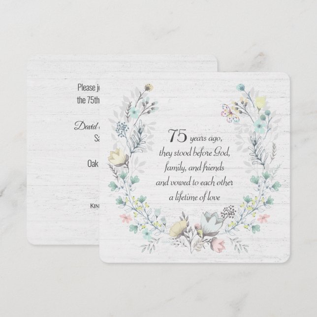 Invitación 75° Aniversario De La Guerra De La Madera (Anverso / Reverso)