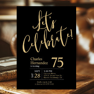 Invitación 75 años celebremos la foto del oro negro