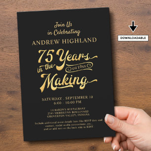 Invitación 75 AÑOS DE HACER Oro Negro
