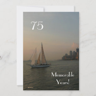 Invitación 75 años memorables/cumpleaños en velero