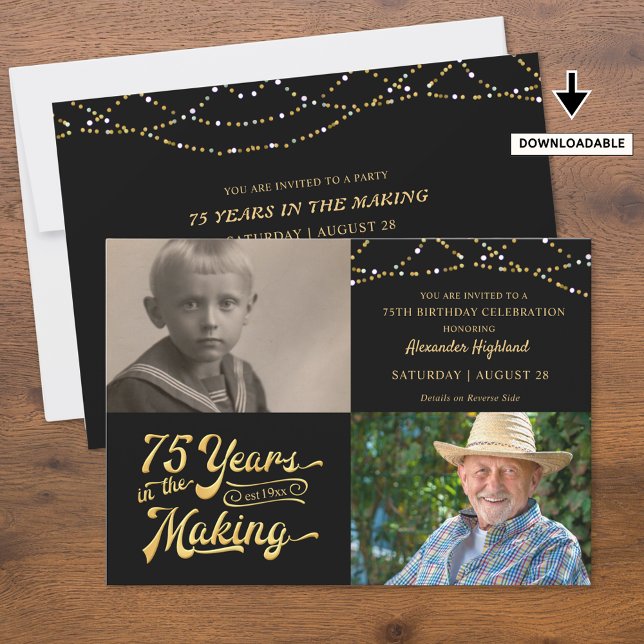 Invitación 75 AÑOS Retro 75 AÑOS HACIENDO LUZ (Subido por el creador)