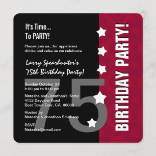 Invitación 75° cumpleaños gracioso NO por la colina Z75D