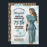 Invitación 75 cumpleaños invita a mujer retro elegante vintag<br><div class="desc">1.Muchos de los artículos que se presentan aquí pueden utilizarse en varias ocasiones distintas a las indicadas, simplemente editando el texto según sea necesario. __________________________________________________________________________________ Si necesita ayuda, buscar elementos coincidentes o desea un diseño personalizado, póngase en contacto con el Diseñador LeahG a través de la ficha que aparece a...</div>
