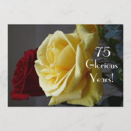 Invitación ¡75 GloriousYears! - Cumpleaños/dos Rosa-con cita