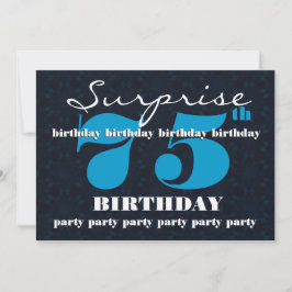 Invitación 75.o Fiesta azul y de medianoche de la SORPRESA de