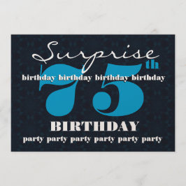 Invitación 75.o Fiesta azul y de medianoche de la SORPRESA de