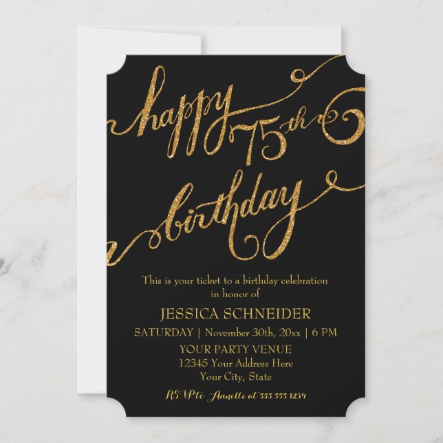 Invitación 75.o, quinta celebración de la fiesta de (Anverso)