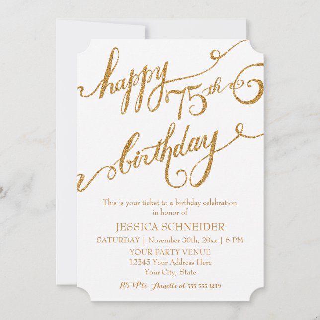 Invitación 75.o, quinta celebración de la fiesta de (Anverso)