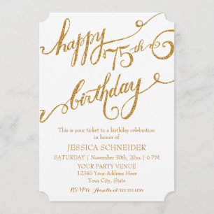 Invitación 75.o, quinta celebración de la fiesta de