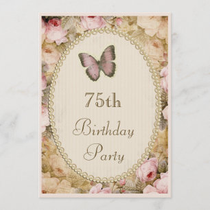 Invitación 75.o Rosas mariposa, notas del vintage del