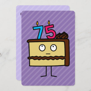Invitación 75.o Torta de cumpleaños con las velas