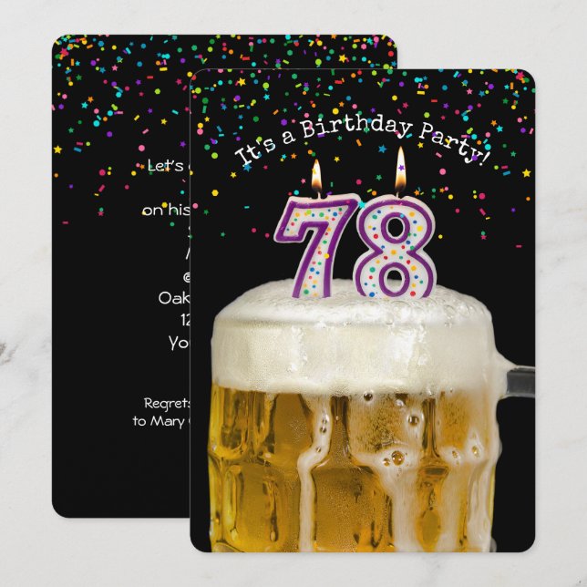 Invitación 78.ª Fiesta de Cervezas de Cumpleaños (Anverso / Reverso)