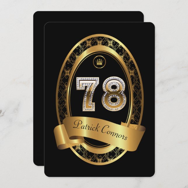 Invitación 78.o, hombre de la mujer de la fiesta de (Anverso / Reverso)