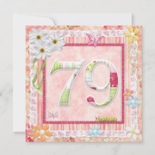 Invitación 79.ª fiesta de cumpleaños estilo scrapbooking