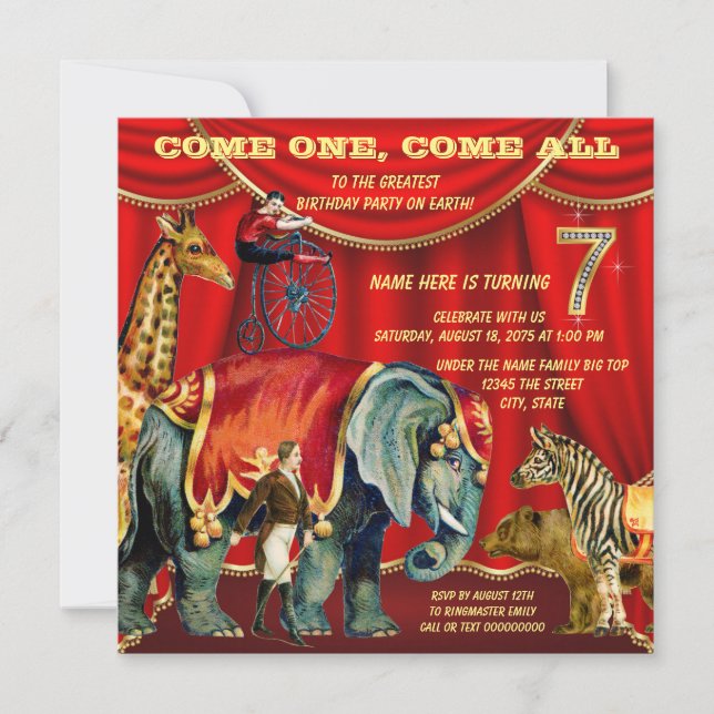 Invitación 7.ª fiesta de cumpleaños (Anverso)