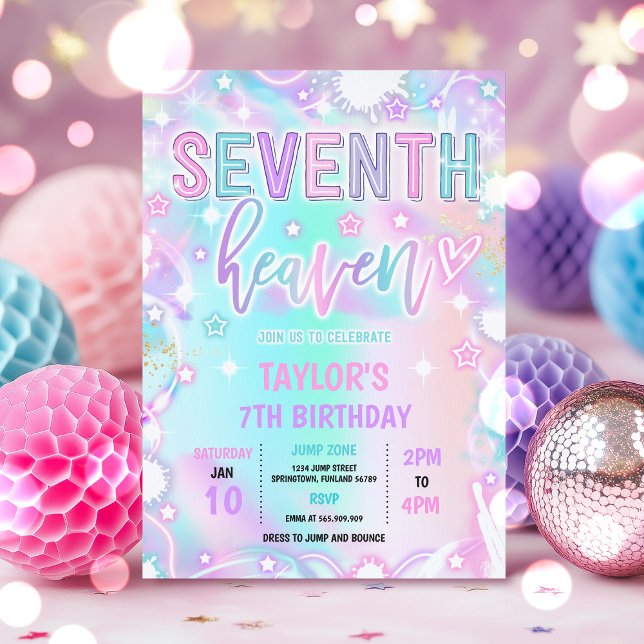 Invitación 7.ª fiesta de cumpleaños de Heaven Neon Glow (Subido por el creador)