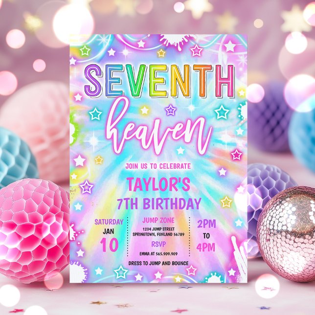 Invitación 7.ª fiesta de cumpleaños de Heaven Neon Glow (Subido por el creador)
