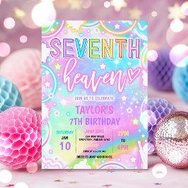 Invitación 7.ª fiesta de cumpleaños de Heaven Neon Glow