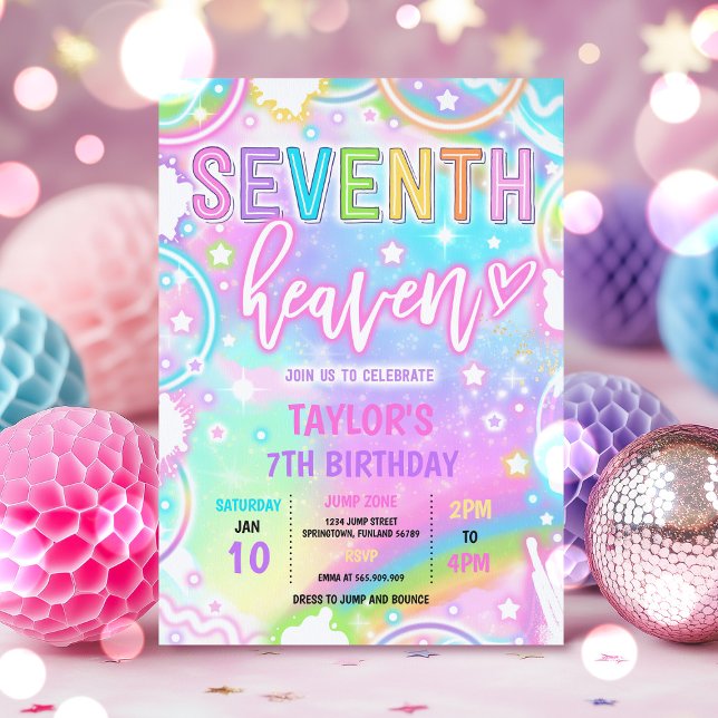 Invitación 7.ª fiesta de cumpleaños de Heaven Neon Glow (Subido por el creador)