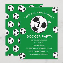 Invitación 7.ª fiesta de cumpleaños Fútbol Green Boys Sports
