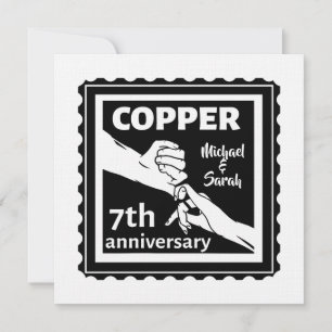 Invitación 7.º aniversario del boda de hierro tradicional