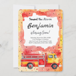 Invitación 7.º Camión de Bomberos de Cumpleaños