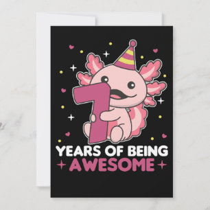 Invitación 7.º cumpleaños Axolotl Axolotl de 7 años Sweet Axo