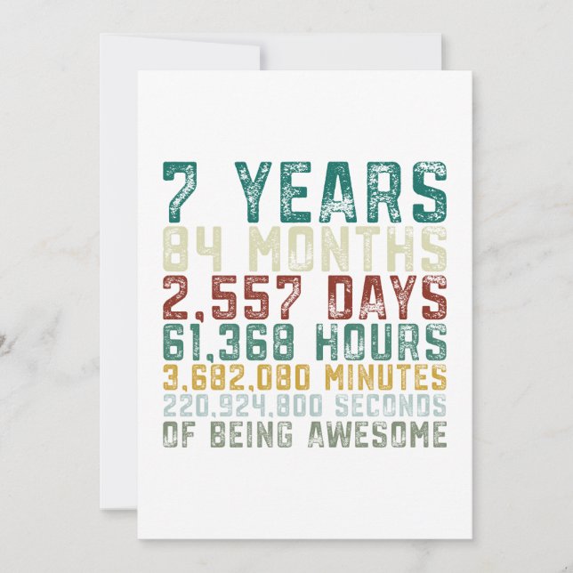 Invitación 7 años del 7mo del cumpleaños del muchacho (Anverso)