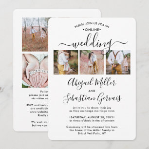 Invitación 7 Boda Virtual en Línea Ceremonia Elegante Fotos