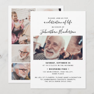 Invitación 7-Celebración de la vida/Funeral/Memorial con foto
