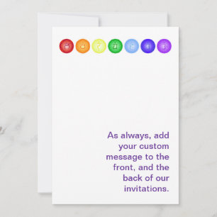 Invitación 7 Chakras en una linea horizontal