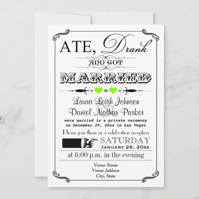 Invitación 7 de la boda del poster y de la pizarra (Anverso)