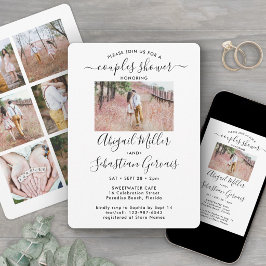 Invitación 7 Ducha de Novios Foto Parejas Chic Moderno Script