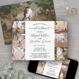 Invitación 7 Fotos Bodas de Parejas Ducha de Novia Chic Moder
