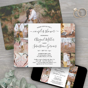 Invitación 7 Fotos Bodas de Parejas Ducha de Novia Chic Moder