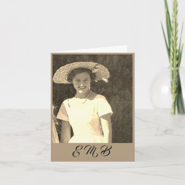 Invitación 80.ª Elegante foto Vintage Monograma Cumpleaños (Anverso)