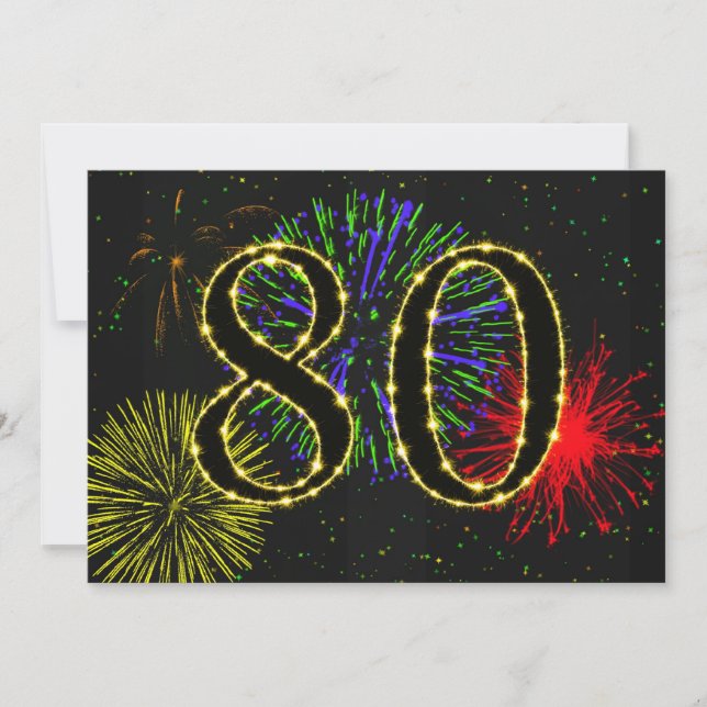 Invitación 80.ª fiesta de cumpleaños (Anverso)
