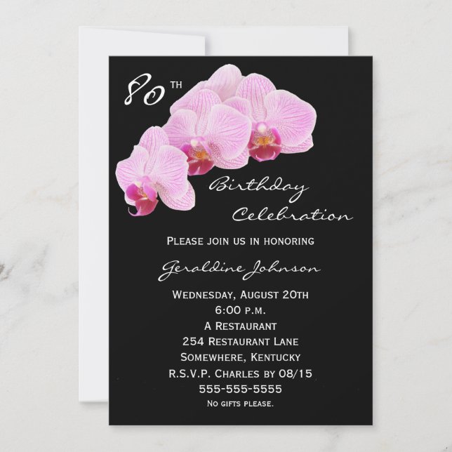 Invitación 80.ª fiesta de cumpleaños (Anverso)