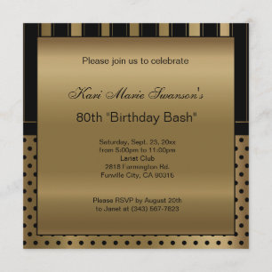 Invitación 80.ª fiesta de cumpleaños DIY Text