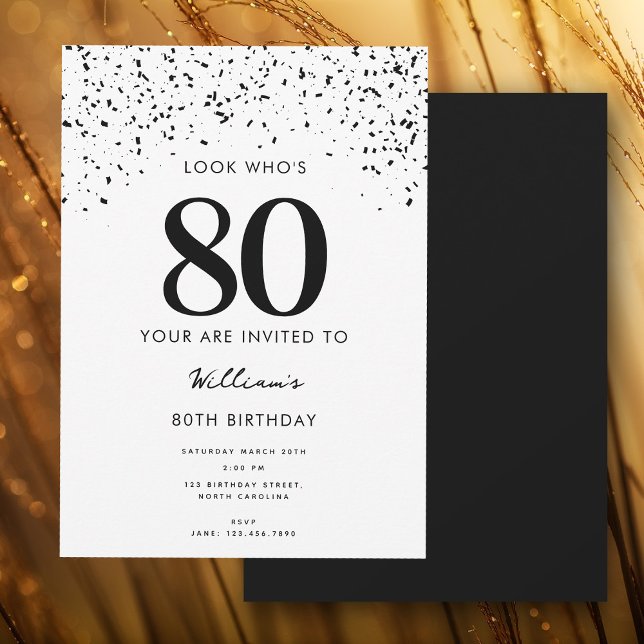 Invitación 80.ª fiesta de cumpleaños ¿Quién es el 80 moderno? (80th Birthday Party Look Who's 80 Modern Invitation)