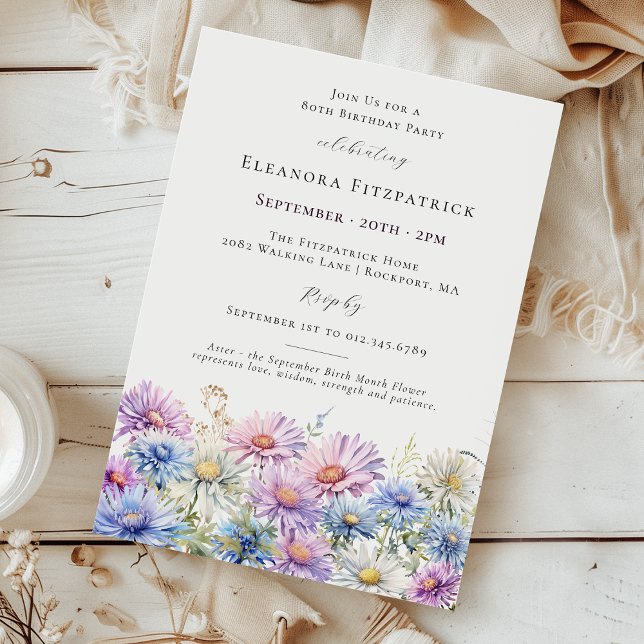 Invitación 80.ª Fiesta de Cumpleaños Setiembre Flor Mes de Na (Subido por el creador)