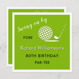 Invitación 80.ª fiesta de cumpleaños Tema masculino del golf