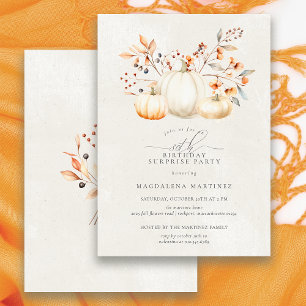 Invitación 80.ª Fiesta de la sorpresa de cumpleaños Calabaza