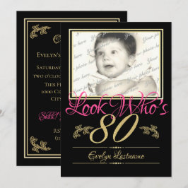 Invitación 80.ª foto de cumpleaños