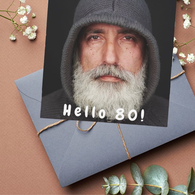 Invitación 80.ª foto de cumpleaños hola 80 hombre blanco (Subido por el creador)